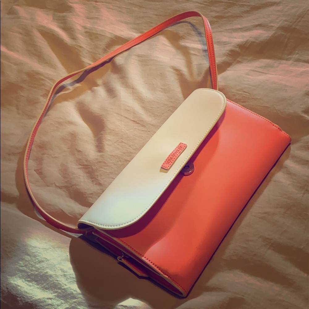 Vera Bradley peach n cream leather purse